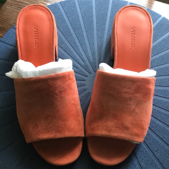 Vince Shoes - (NWOB) Vince Rachelle 2 suede block-heel slides